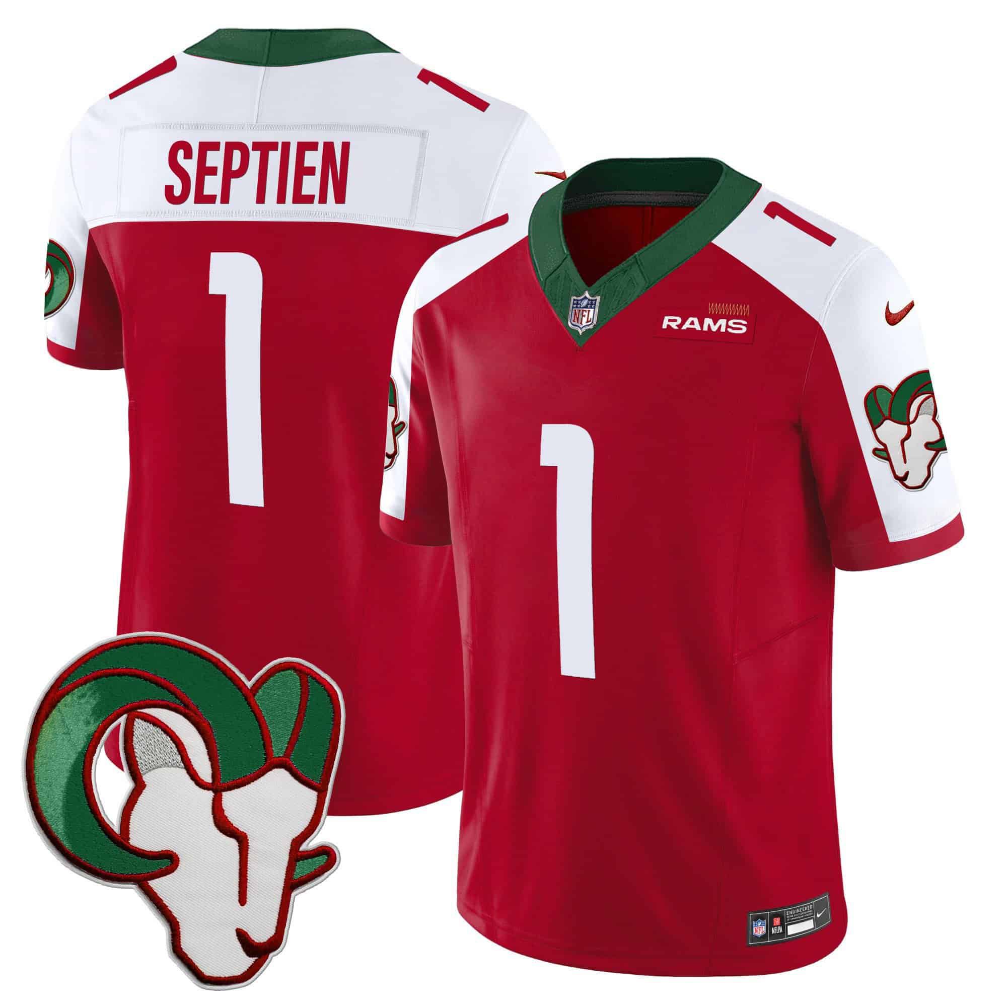 Men Los Angeles Rams #1 Septien Red 2024 Nike Mexico Vapor Limited NFL Jersey